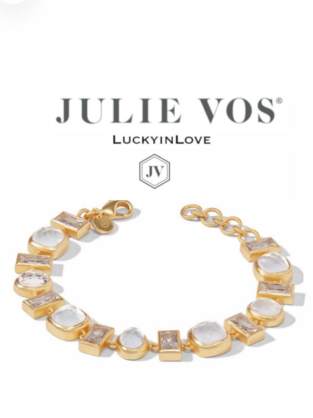 JULIE VOS Antonia Tennis Bracelet Color Iridescent Clear Crystal